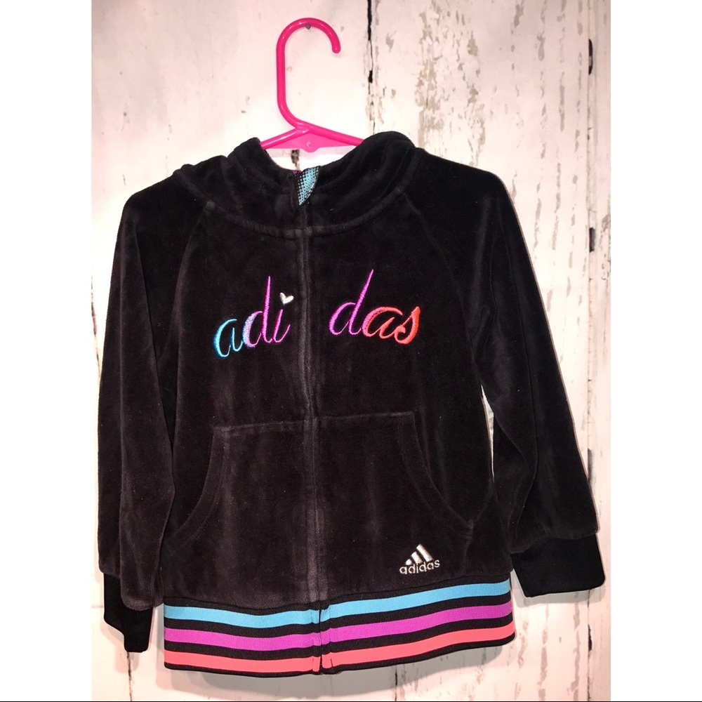 Adidas Toddler Velour Zip Up Hoodie 3T